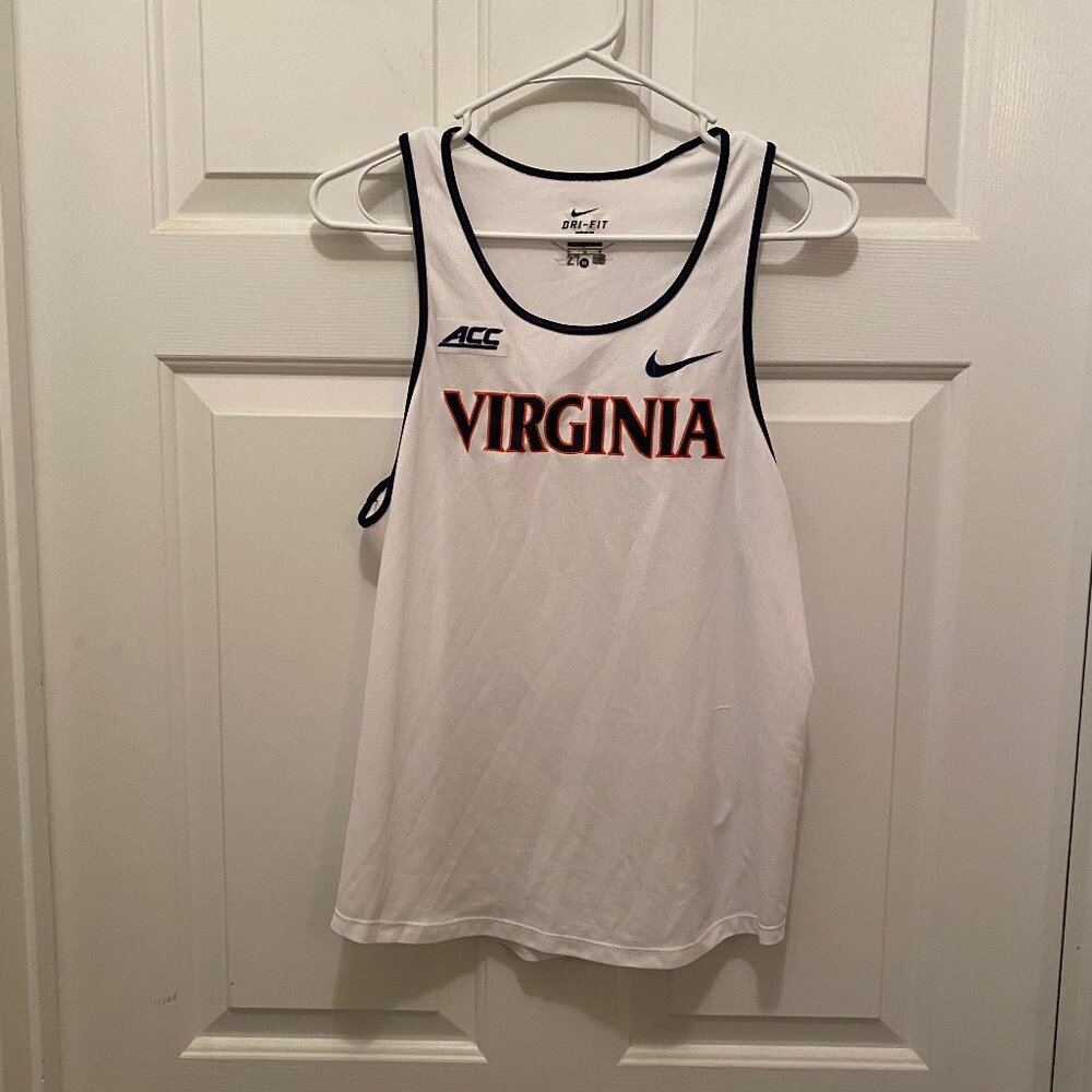 Virginia UVA Cavaliers Men's Track Team Issued Nike White Tank Top Medium
